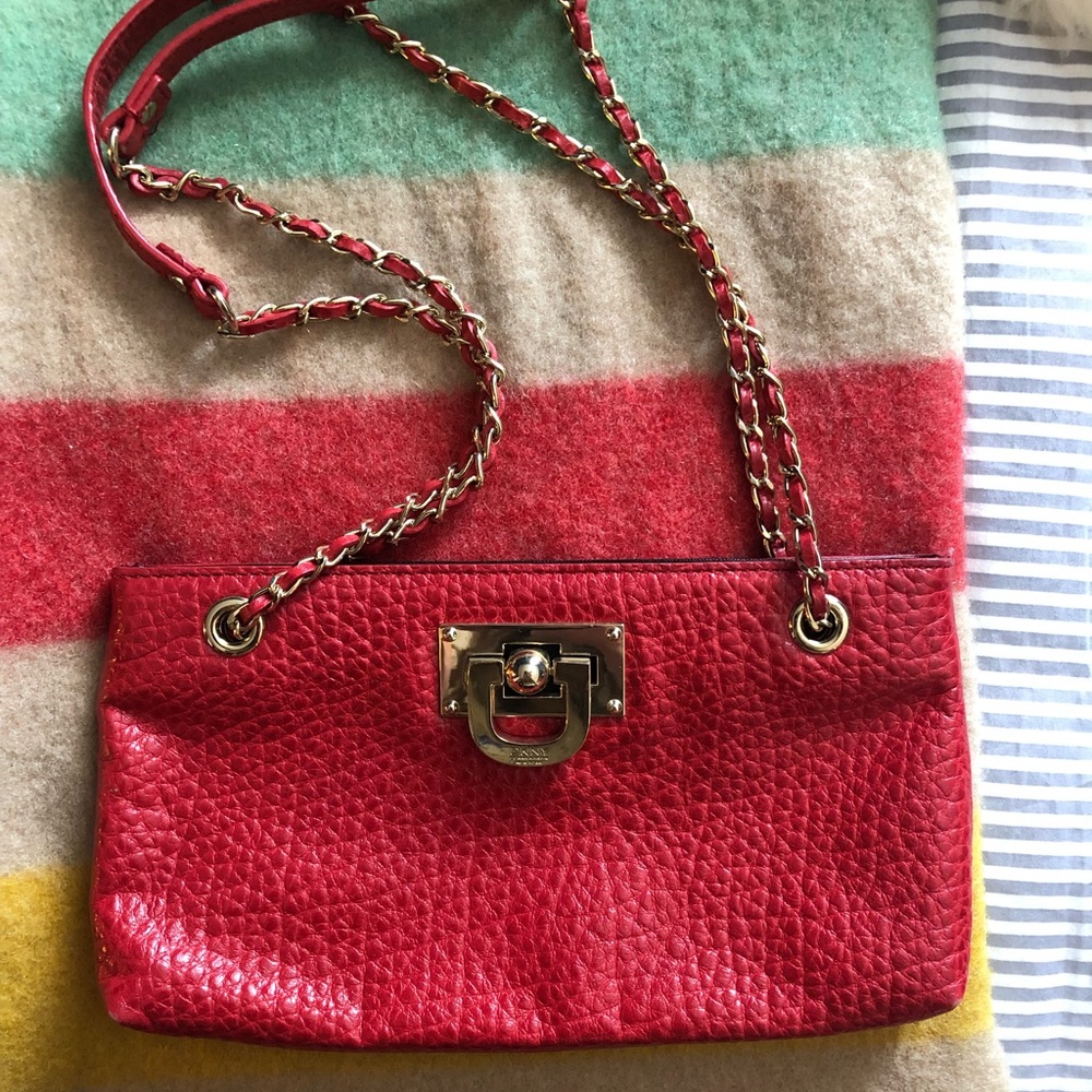 Red leather DKNY bag